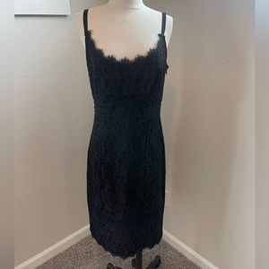 SOLD - DVF Black lace cocktail dress